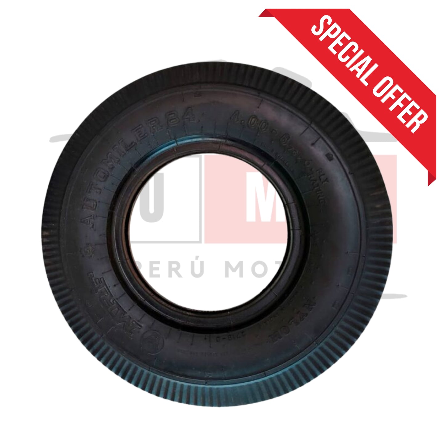 LLANTA AUTOMILLER MRF + CÁMARA 4.00 X 8 ORIGINAL